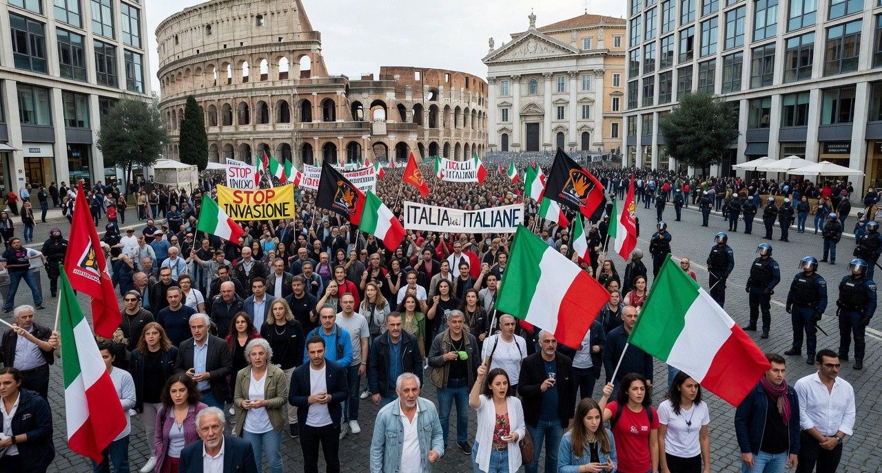 Italie : des milliers de militants d’extrême droite défilent pour la « remigration » à Rome