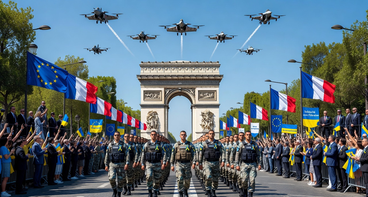 14-Juillet : Macron parade sa puissance militaire devant l'Europe et l'Ukraine