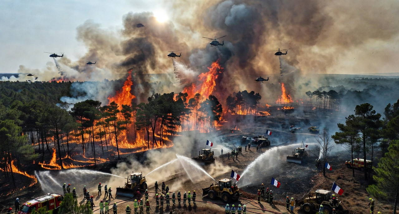 Incendies géants dans le Sud-Ouest : Macron et Lecornu en ordre de bataille face au désastre