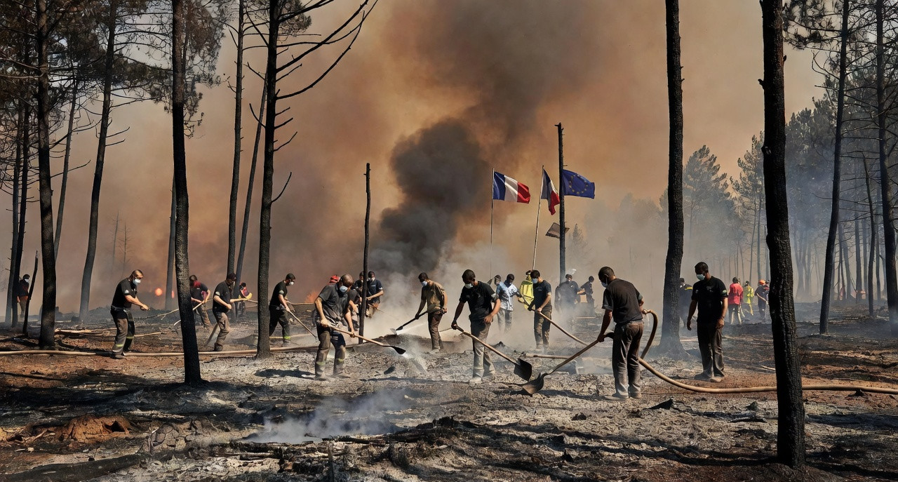 Canicule et mégafeux en Gironde : Lecornu hué, les écologistes fustigent l'inaction gouvernementale