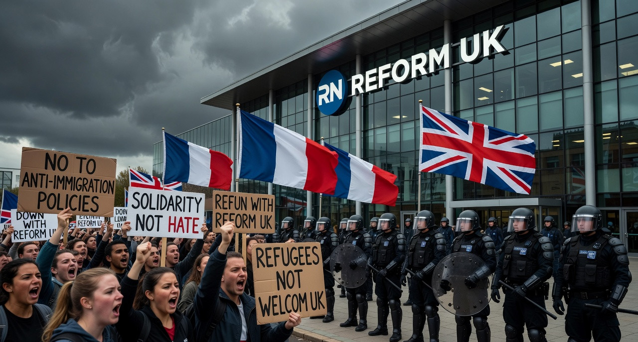 Bardella à Birmingham : l’extrême droite française et britannique scellent leur alliance anti-immigration