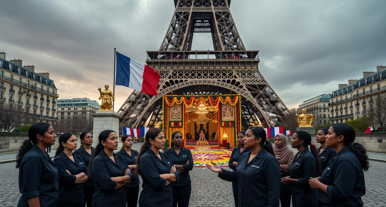 Tour Eiffel : polémique raciste après l'éviction de femmes pour un événement hindou