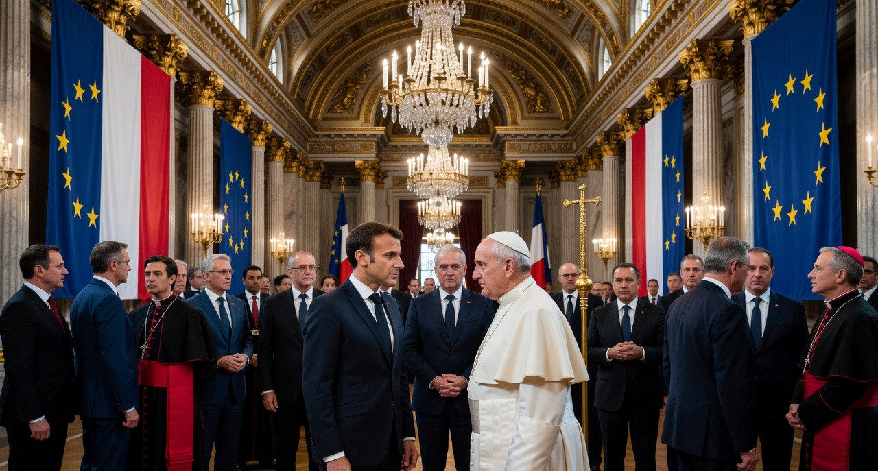 Macron défend la laïcité française face au pape : un dialogue sous tension politique