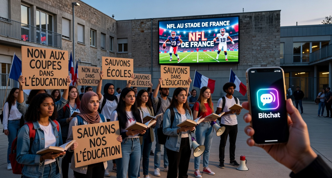 Macron face à la grogne lycéenne, Bitchat enflamme les réseaux et la NFL débarque à Paris : l'actualité du 23 octobre