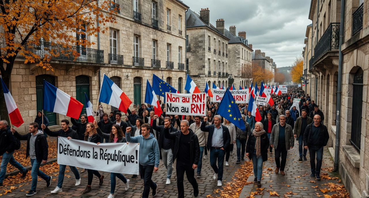 Congrès historique du RN à Orléans : 30 000 manifestants face à la radicalisation du parti et à son lancement de campagne