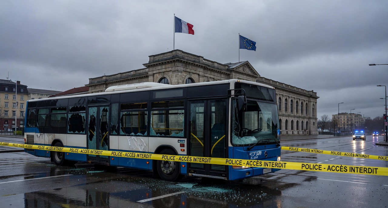 Vandalisme politique à Grenoble : un bus du RN attaqué par des miliciens masqués