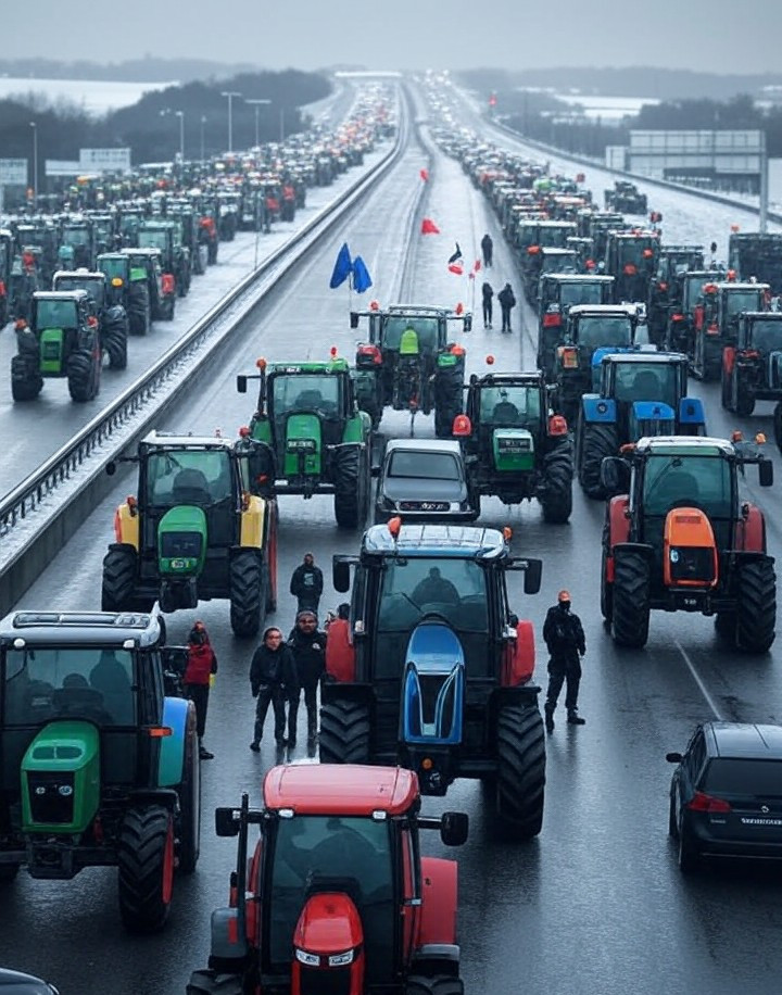 Blocages agricoles : l'A13 paralysée, Macron face à la colère des agriculteurs
