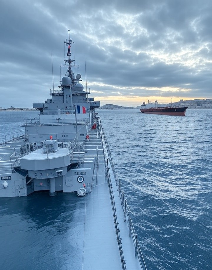 Opération spectaculaire en Méditerranée : la France neutralise un pétrolier de la flotte fantôme russe