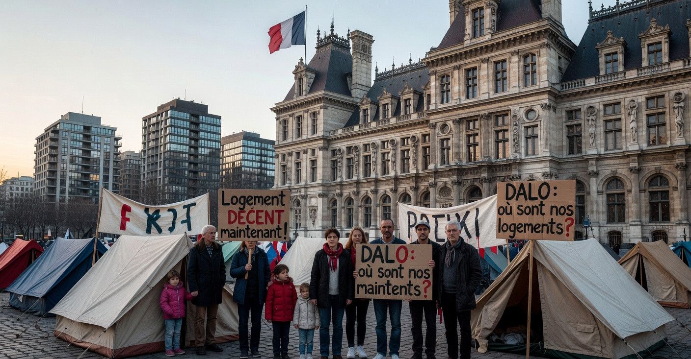 Paris : 100 familles sans logement campent devant l’Hôtel de ville, l’État impuissant ?