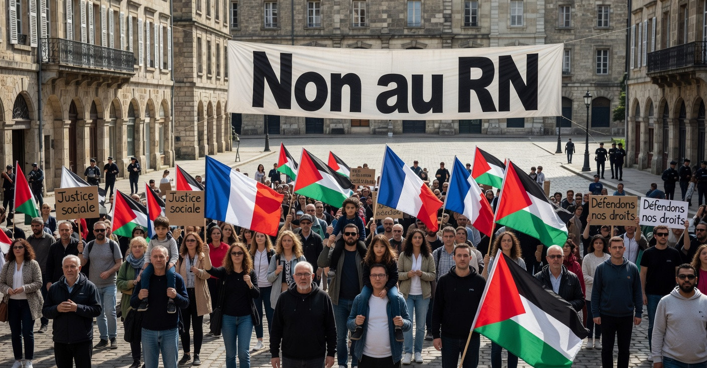 Mâcon : 2 500 manifestants avant le meeting du RN, l’opposition s’organise
