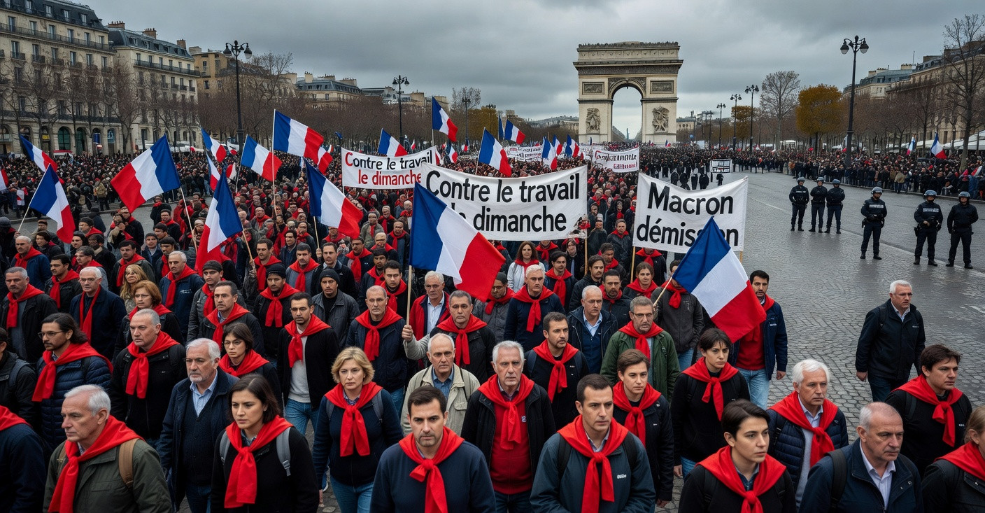 1er Mai : Des centaines de milliers de manifestants défient Macron sur le travail dominical