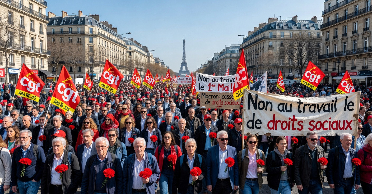 1er-Mai : la rue en colère contre la casse du 1er Mai par Macron-Lecornu