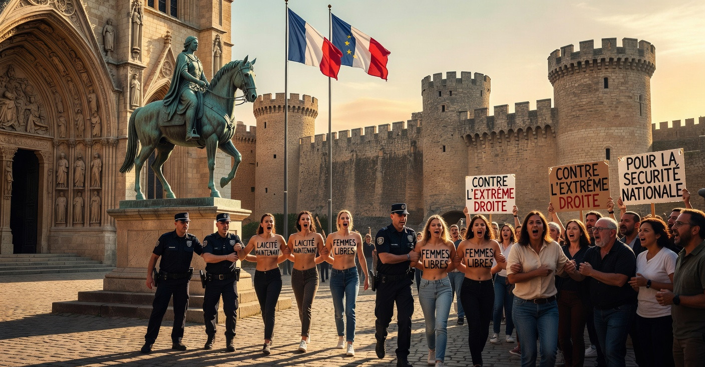 Femen vs RN : quand la mairie d’extrême droite de Carcassonne s’approprie Jeanne d’Arc
