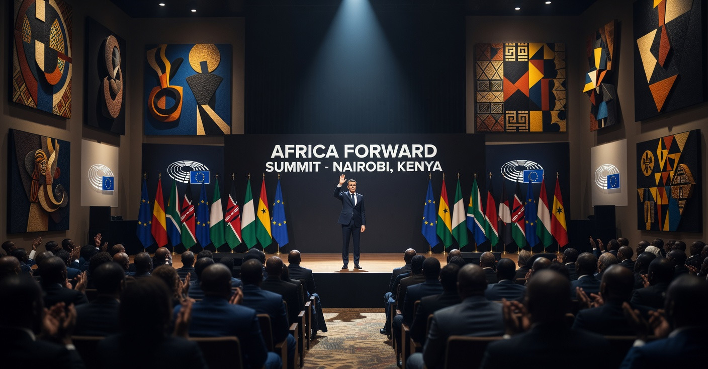 Macron interrompt un sommet au Kenya : 'Dehors ceux qui perturbent'