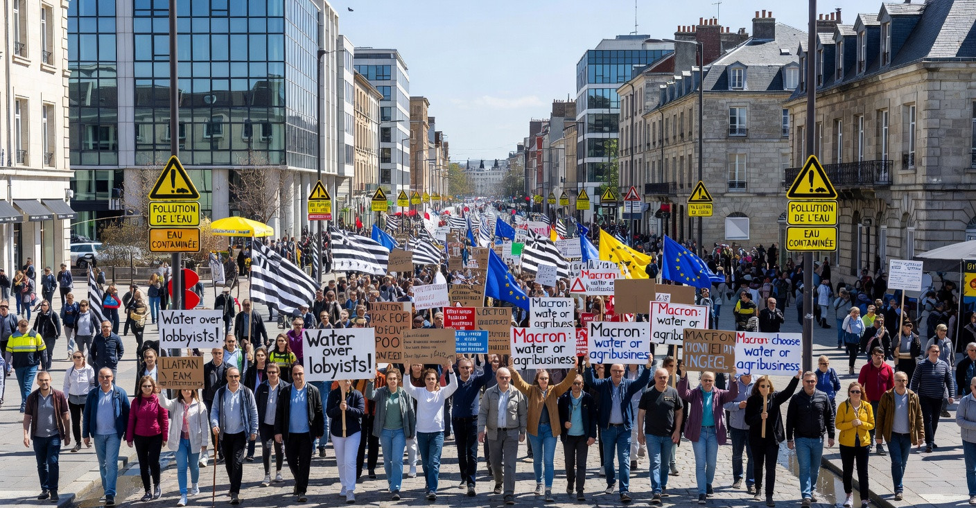 Bretagne : 10 000 manifestants contre l’emprise du lobby agricole sur l’eau